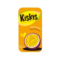 Comptoir de caisse KisKis pour la vente en gros – Menthes sans sucre saveur fruit de la passion pour une haleine fraîche – Bonbons à la menthe pour les distributeurs