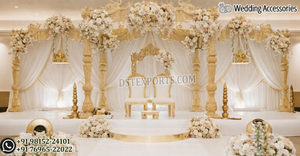 Mandapam de madera estilo Mandap del Sur de la India, con pilares tallados, para bodas Tamil, Manavarai, Lagna, Vedika, Kalyana, UK - Product Image 2