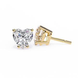 Clásicos pendientes de oro de 18 quilates con diamantes cultivados en laboratorio de 1 quilate cada uno, corte corazón de 4 puntas, E VS, certificados por IGI, ideales para regalo, fiestas y aniversarios. - Product Image 4