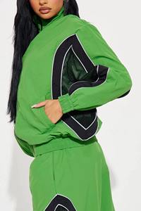 Ensemble de survêtement sport deux pièces en nylon, veste zippée décontractée personnalisable avec logo, pour hommes et femmes - Product Image 2