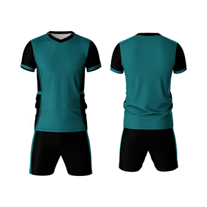 Camiseta de Fútbol para Hombre, Cuello en V, Roja y Negra, Manga Corta, Absorbe la Humedad, Uniforme Deportivo, Impresión Sublimada, para Todas las Temporadas - Product Image 2