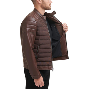 Wholesale Winter Warm PU Leather <b>Puffer</b> <b>Jacket</b> Men <b>Women</b> Custom <b>Cropped</b> Bubble Coat Thick Padded Waterproof Quilted <b>Jacket</b> - Product Image 6