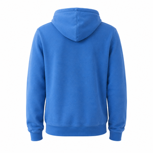 เสื้อฮู้ดดี้สีน้ำเงินผ้าฟลีซหนานุ่มคุณภาพสูงสำหรับผู้ชายและผู้หญิง สไตล์ลำลอง สตรีทแวร์ ผลิตตามสั่ง ขายส่ง - Product Image 4