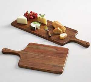 Tablas de cortar de madera rectangulares con mango, paquete combinado para uso en la cocina, ecológicas y personalizables. - Product Image 2
