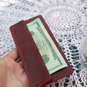 Porte-Billets de Luxe en Cuir Véritable Fait Main, Résistant à l'Eau, Léger, Haute Qualité, Porte-Chèques pour Clients LBH-0203 - Product Image 1