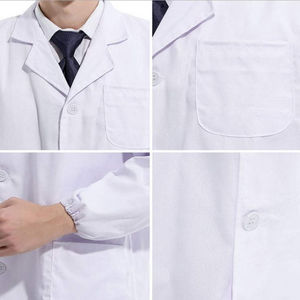 Blouse médicale de sécurité pour hommes, grande taille, légère, vêtements d'hôpital avec détection d'aiguilles, tissu blanc sécurisé avec grandes poches - Product Image 3