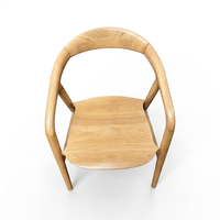 Fauteuil lounge moderne en bois massif avec dossier incurvé, fauteuil en bois pour salon, mobilier d'hôtel