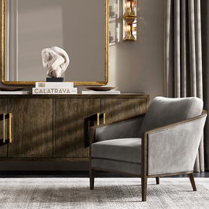 Modern Luxury <b>Sideboard</b> Cabinet Solid Teak Four Door <b>Storage</b> Credenza Natural Grain Design for Living Room Dining Room - Product Image 6