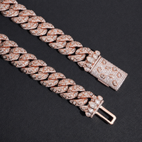 16mm 22 İnç 925 Ayar Gümüş Rodyum Kaplama Gül Altın Mozanit Armut Kesim Küba Zinciri Kolye VVS Hip Hop Unisex