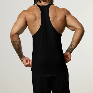 <b>Men's</b> Black Tank Top O-Neck Solid Color Breathable Knitted Casual Sportswear Gym <b>Vest</b> - Product Image 3
