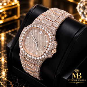 Reloj de Lujo MB ETERNAL JEWELS para Hombre, con Diamantes, Acero Inoxidable, Cuarzo Analógico, Caja Cuadrada de 41 mm, Cristal de Zafiro, Resistente al Agua 10 Bar - Product Image 1