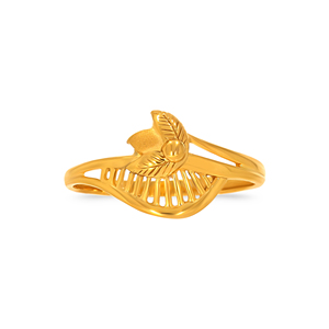 Leaf Grace Fancy Gold <b>Ring</b> Luxury Gold Plated Floral Leaf Design <b>Adjustable</b> <b>Ring</b> for Women Elegant Openwork Fashion Finger <b>Ring</b> - Product Image 2