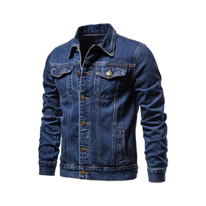 Veste en jean décontractée bleue délavée pour homme, col rabattu, boutonnage simple, manches longues, vêtement d'extérieur printemps - Product Image 4