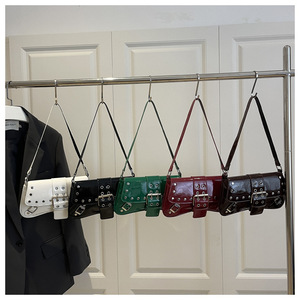 Sac à bandoulière vintage Y2K avec rivets, couleur unie, en PU, pour femme, sac à main pour téléphone portable - Product Image 6