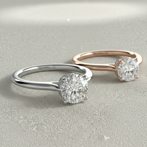 Anillo de Compromiso con Diamante Cultivado en Laboratorio, Oro Rosa de 14K, Corte Catedral, Pavé Solitario, para Fabricante de Joyería Personalizada Certificada - Product Image 4