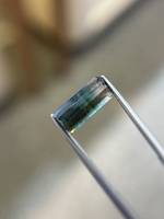Tourmaline naturelle bicolore de haute qualité 2,56 carats taille émeraude, pierre précieuse facettée en vrac, effet de couleur/feu, bijoux africains