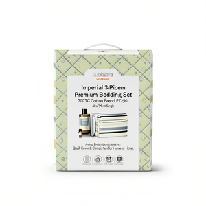 Imperial 3-Piece Premium Bedding <b>Set</b> 300TC Cotton Blend 60x90 Inch Single Size Quilt Cover & <b>Comforter</b> for Home or Hotel - Product Image 2