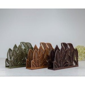 Metal Tissue Holder with Leaf Design Bohemian Style Free Standing Decorative Napkin <b>Stand</b> for Tabletop Use - Product Image 4