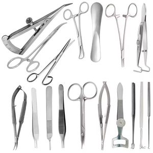 Ensemble d'instruments chirurgicaux mineurs en acier inoxydable : pinces, ciseaux, porte-aiguilles, kit de pansement, instruments médicaux et chirurgicaux - Product Image 6