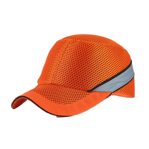 Casquette de baseball orange unisexe réglable en tissu maille 100 % coton, anti-impact, avec logo personnalisé, pour la sécurité au travail et la protection extérieure - Product Image 4