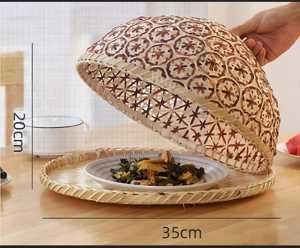 Handwoven Bamboo Food Cover Eco Friendly Kitchen <b>Table</b> <b>Protection</b> Natural Woven Food Dome Cover Supplier - Product Image 2