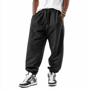 Pantalon de survêtement d'hiver OEM pour homme, coupe large, taille haute avec cordon de serrage, en polaire ample, style pyjama, 450 GSM - Product Image 4