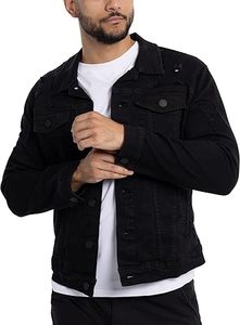 Men's Black <b>Denim</b> Jacket Casual Turn-down Collar Single Breasted Regular Fit Washed Cotton <b>Material</b> Autumn Wea - Product Image 6