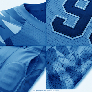 Ensemble de maillots de football américain personnalisés par sublimation en gros, avec broderie en twill, maille respirante et rembourrage, pour équipes sportives - Product Image 3