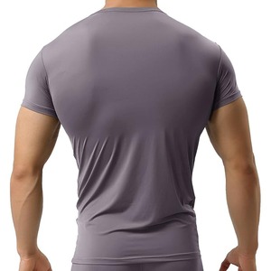 <b>Men</b> Polyester <b>Compression</b> T <b>Shirts</b> <b>for</b> Sale / <b>Men</b> Solid Color Short Sleeve <b>Compression</b> T <b>Shirt</b> - Product Image 3