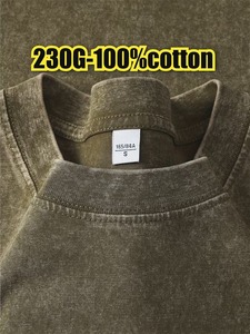 Camiseta de Hombre de Alta Calidad con Lavado Ácido, Hecha a Medida, 100% Algodón, Tejido de Punto, Ecológica, Estilo Urbano, Nueva, Cuello Redondo, Estilo Casual - Product Image 5