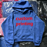 MOQ Rendah 3D untuk Hoodie Unisex Heavyweight Winter Cotton Streetwear Sweatshirt Web Graphic Oversized High Street Pullover