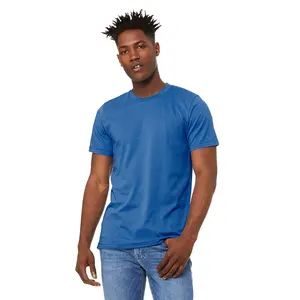 3001 unisex Columbia Màu Xanh Jersey Ngắn Tay Áo Tee mịn vải đi kèm biểu tượng tùy chỉnh hoặc thiết kế thoáng khí thoáng khí Tee