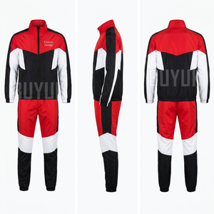 Men's Black <b>Rainbow</b> Tracksuit Set Full Sleeve Zipper Stand Collar Sporty Regular Fit Polyester Autumn Wear Side Pockets - Product Image 4