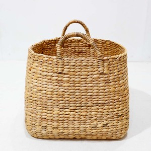 <b>Square</b> Eco-Friendly Water Hyacinth Storage <b>Basket</b> Handwoven Hamper with Handles Rustic Home Organizer for Laundry - Product Image 4
