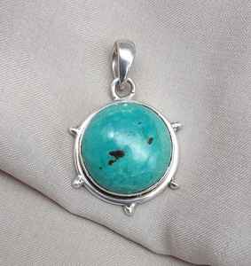 Colgante de Turquesa Azul, Plata de Ley 925, Joyería de Piedras Preciosas Naturales Hecha a Mano, Proveedor Mayorista - Product Image 6