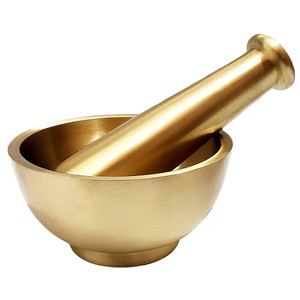 Mortero y pilón de latón de alta calidad con acabado pulido para moler café y especias manualmente, utensilios de cocina, metal, Imam Dasta - Product Image 4
