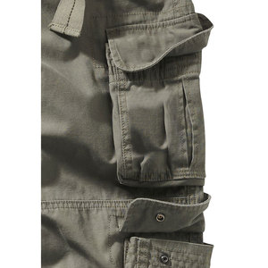 Pantalon cargo vert olive pour homme avec plusieurs poches, taille élastique, fermeture à cordon, style workwear, pantalon en toile mi-lourd - Product Image 4
