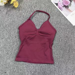 Impact Longline Strappy Gym Top Custom Logo Backless Gym Clothes Women Scrunch Built-in Bra With Removable Cups Yoga Tank Tops - Product Image 6