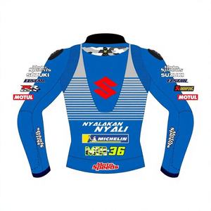 Chaqueta de Motociclista de Cuero Unisex, Nivel 2 CE, de Alta Calidad, con Serigrafía, Manga Larga, Protección de Piel de Vaca para Adultos - Product Image 2