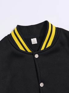 Veste de baseball décontractée jaune personnalisée de haute qualité pour hommes, col rabattu, coupe classique - Product Image 3