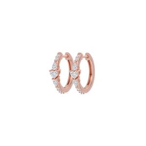 Pendientes de Oro Rosa de 9K con Diamantes Redondos Creados en Laboratorio de 0.56 CTW, Accesorio de Joyería de Moda Premium - Product Image 2