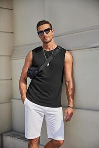 Camiseta sin mangas para hombre de marca privada, con logo personalizado, al por mayor, top corto sin mangas, ropa deportiva para gimnasio, entrenamiento, OEM, ODM - Product Image 6