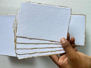 Premium Deckle Edge <b>Paper</b> with Screen Printed Edges Hard Cover Book for Invitations Stationery Gifting Events & Creative Use - Product Image 2