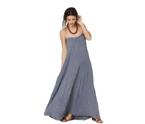 Vestido largo Sexy de lino y algodón para mujer, ropa de playa sin mangas, 100%, para otoño - Product Image 1