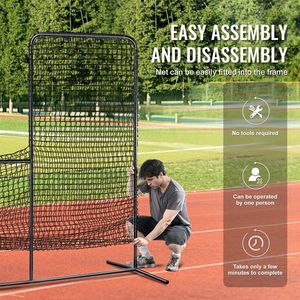 Gabbia da Battuta Portatile a L per Baseball e Softball 7x7 piedi con Schermo di Sicurezza e Protezione per il Corpo, Borsa per il Trasporto Inclusa - Product Image 6