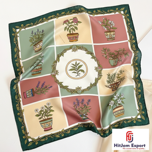 ผ้าพันคอไหมพิมพ์ลายดีไซน์พิเศษ Elite Prime สำหรับแฟชั่นฮิญาบ ผ้าคลุมศีรษะ ผ้าพันคอสี่เหลี่ยม คอลเลคชั่นขายส่ง - Product Image 5