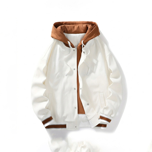 Low MOQ Varsity <b>Jacket</b> Manufacturer Heavyweight Cotton <b>Fleece</b> Varsity <b>Jacket</b> with Custom Packaging - Product Image 5