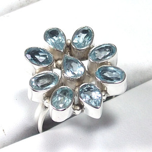Anillo Bohemio Sukhmani para Mujer, Plata de Ley 925 con Topacio Azul en Engaste de Bisel, para Boda/Fiesta/Aniversario - Certificado por Terceros - Product Image 4