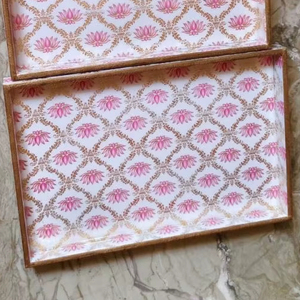 <b>Rustic</b> <b>Wooden</b> Serving Tray with Handles Decorative Ottoman Tray for Tea, Coffee, and Farmhouse Home Decor - Product Image 1