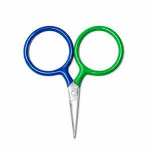 Ciseaux courts à pointe droite en acier inoxydable, 4 couleurs différentes avec revêtement en poudre et pointe argentée / Nouveaux ciseaux - Product Image 3